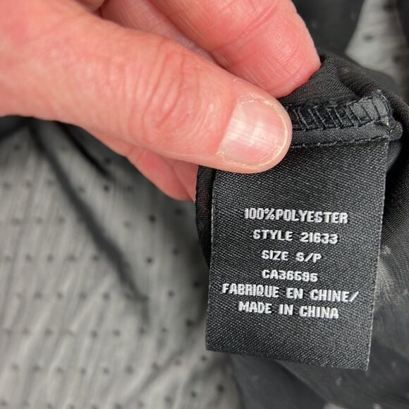 Mandee Long Sleeved Black Polka Dot Sheer Blouse size Small - Picture 7 of 8